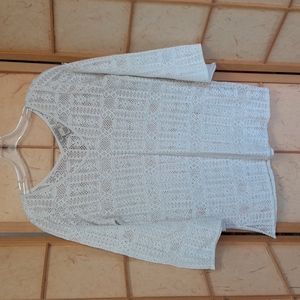 Lucky Brand cream sheer blouse size S